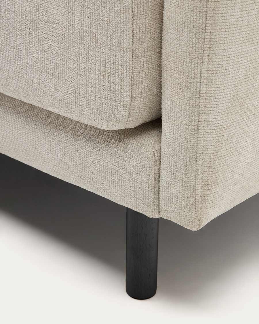 Gilma parel 2-zits bank chenille met poten in zwarte afwerking 170 cm