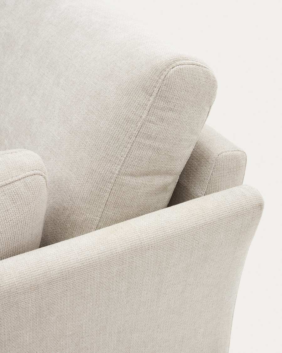 Gilma parel 2-zits bank chenille met poten in zwarte afwerking 170 cm