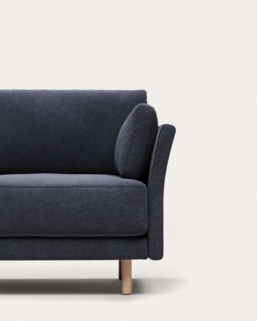 Gilma 2 seater sofa in blue with natural finish legs, 170 cm FR