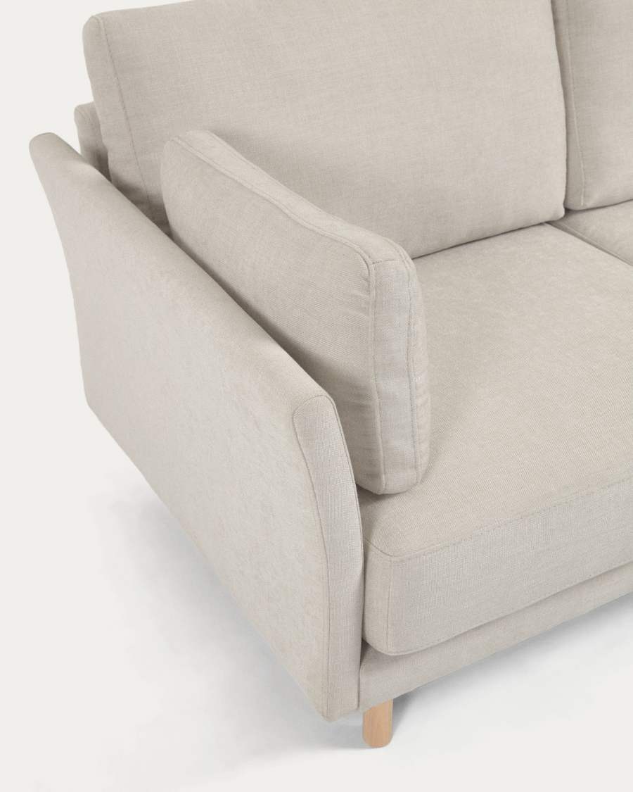 Gilma 2-Sitzer Sofa beige mit Beinen naturfarben 170 cm