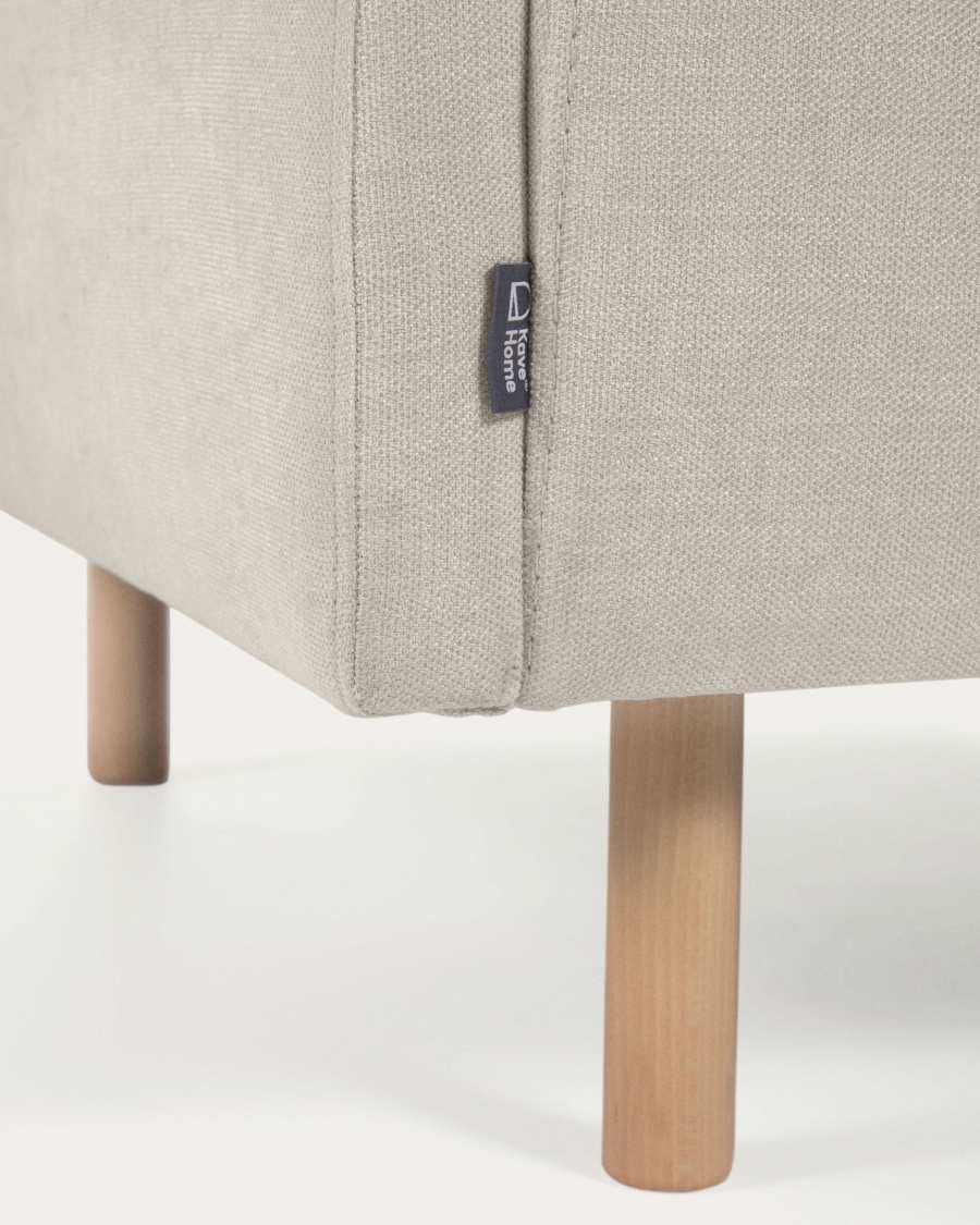 Gilma 2-Sitzer Sofa beige mit Beinen naturfarben 170 cm