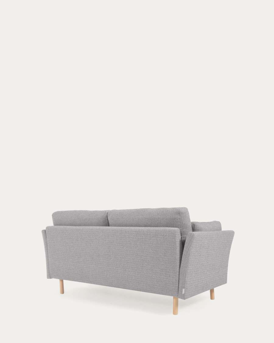 Gilma 2 seater sofa in light grey with natural wood finish legs, 170 cm