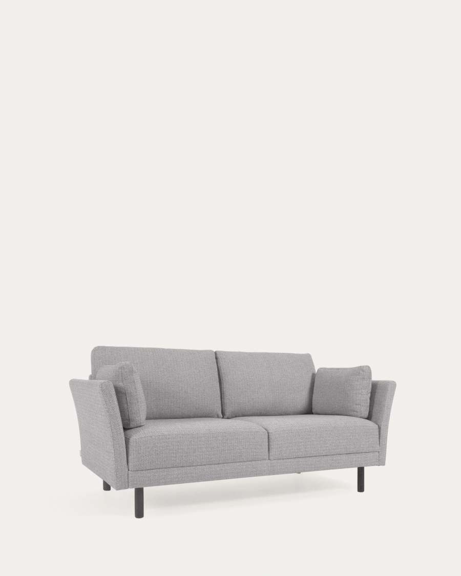 Gilma 2 seater sofa in light grey with painted black finish legs, 170 cm