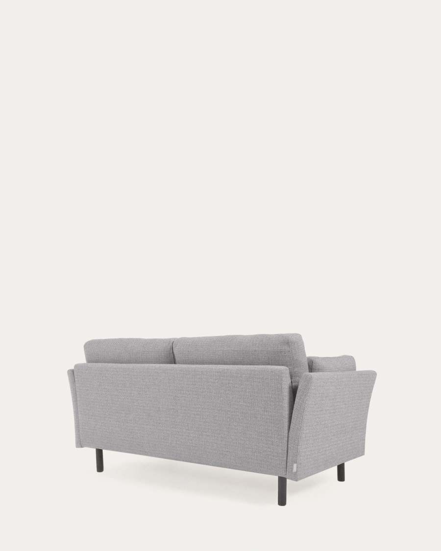Gilma 2 seater sofa in light grey with painted black finish legs, 170 cm