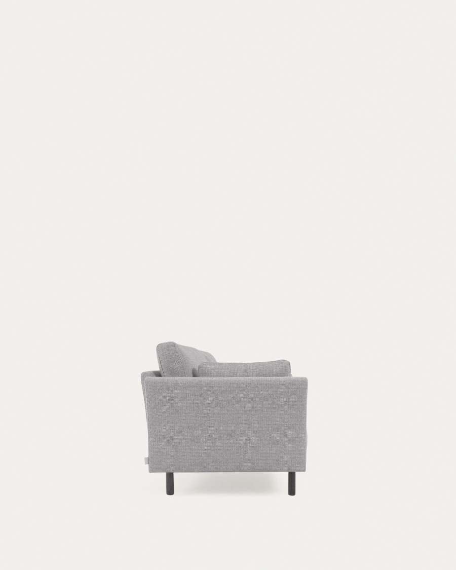 Gilma 2 seater sofa in light grey with painted black finish legs, 170 cm