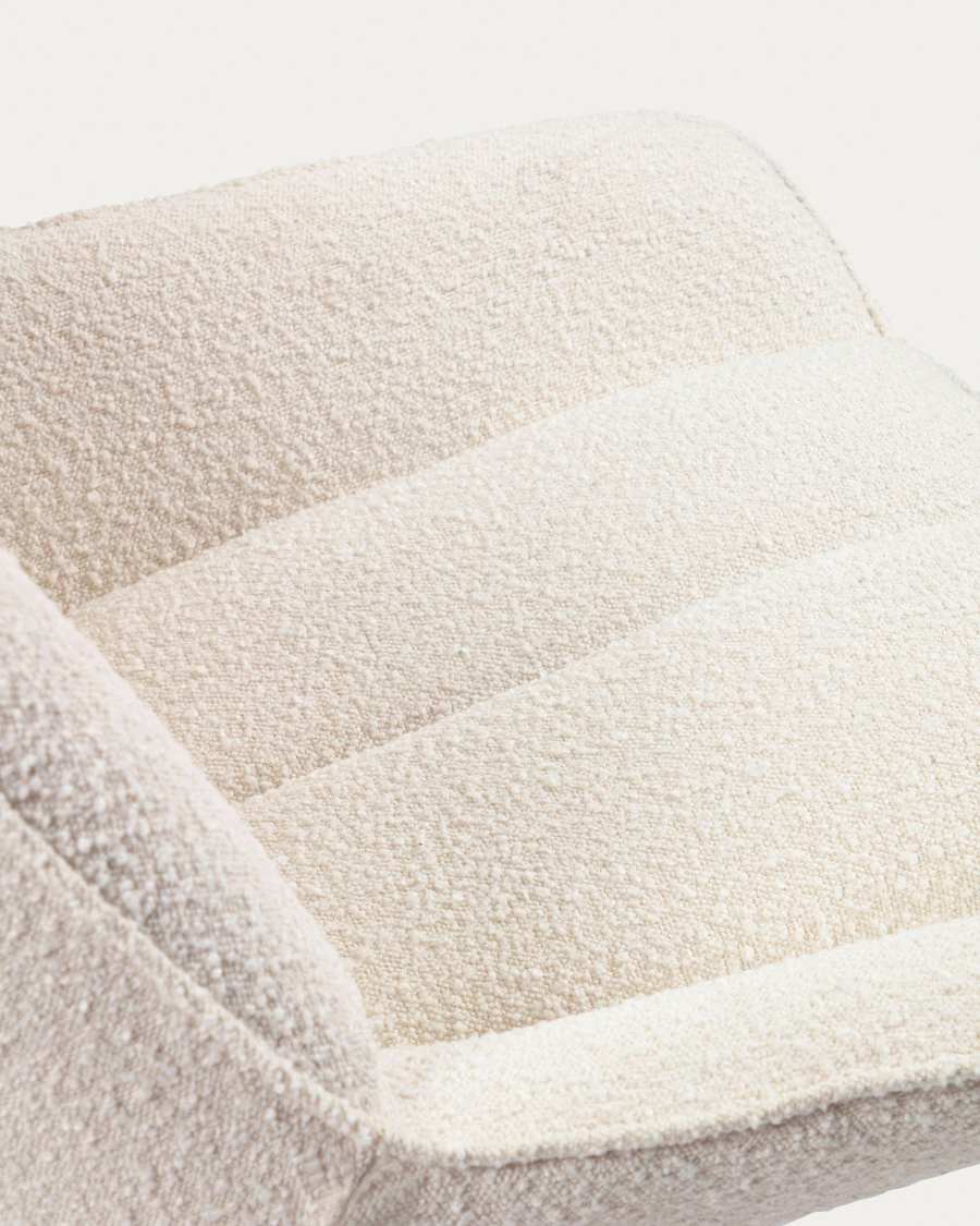 Sedia a dondolo Marlina in tessuto Shearling bianca