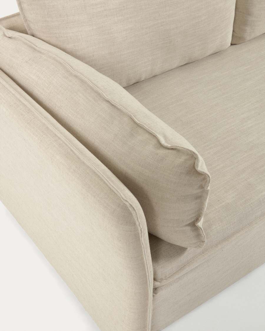 Tanit Schlafsofa weiß und Beine aus massivem Buchenholz mit natürlichem Finish 210 cm FSC Mix Credit