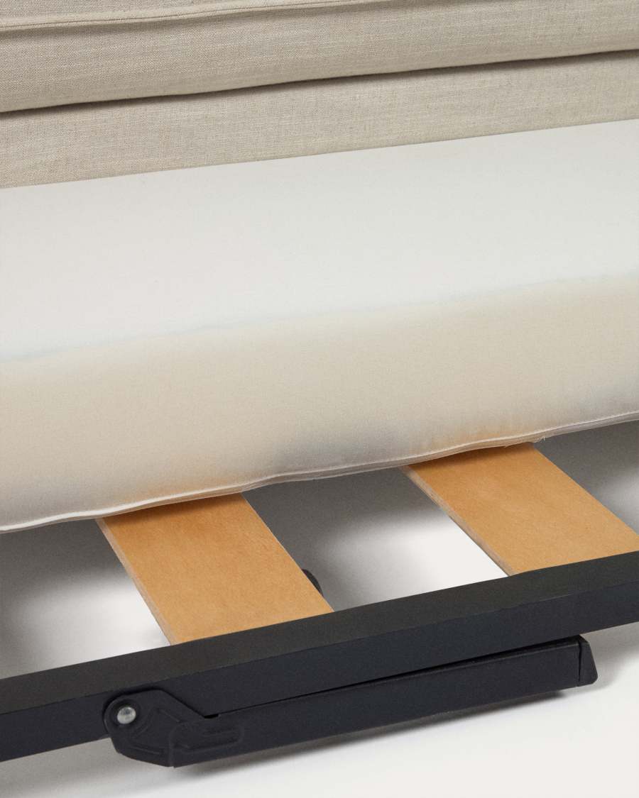 Tanit Schlafsofa weiß und Beine aus massivem Buchenholz mit natürlichem Finish 210 cm FSC Mix Credit