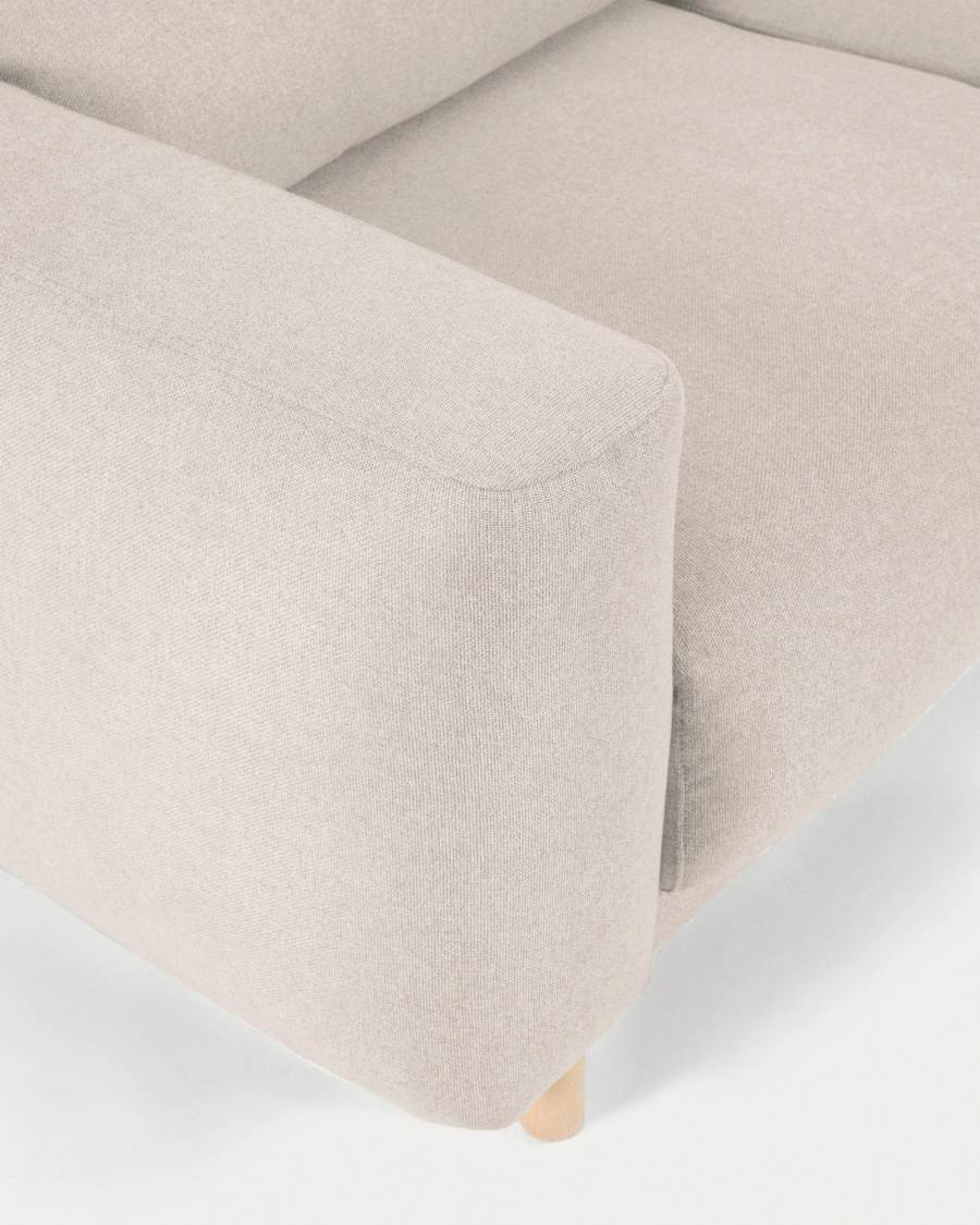 Canapé Singa 3 places avec méridienne droite, appui-tête inclinable et siège extensible blanc 296 cm