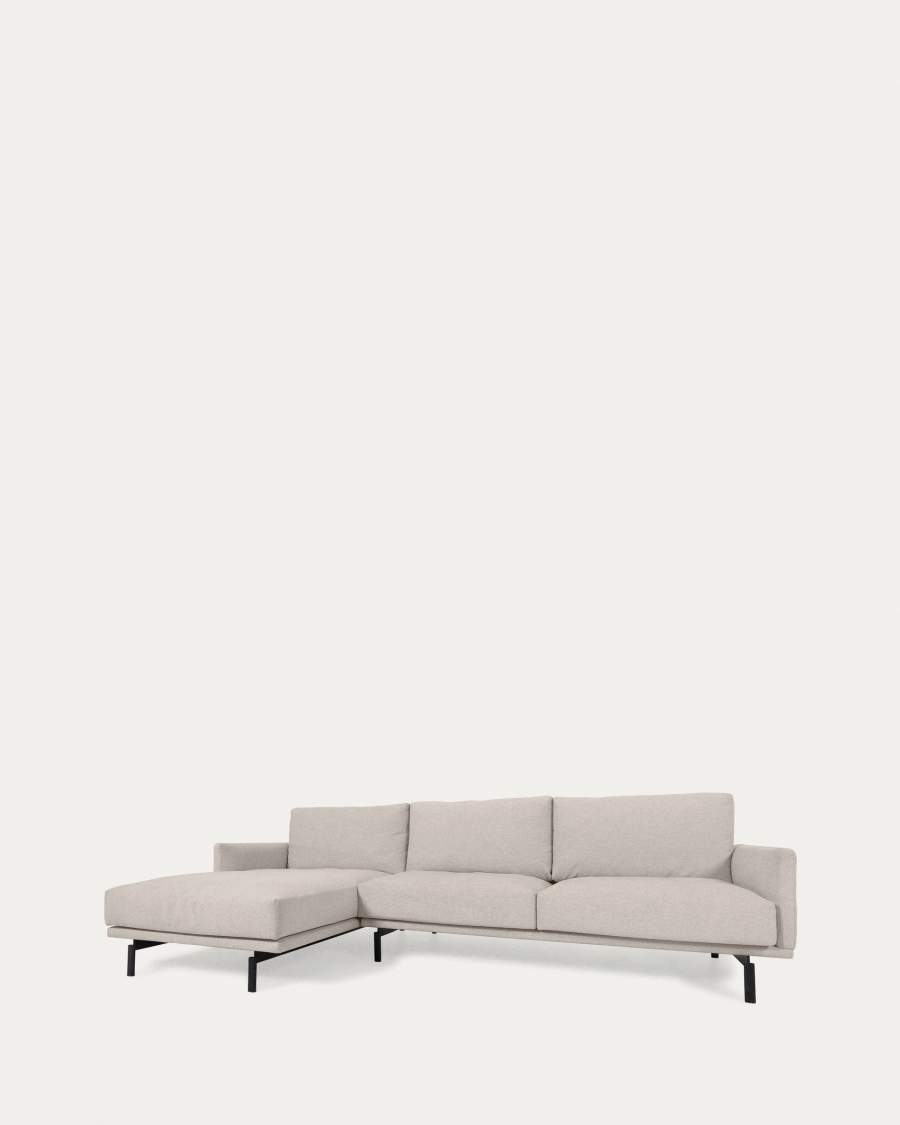 Canapé Galene 3 places avec méridienne gauche beige 254 cm FSC Mix Credit