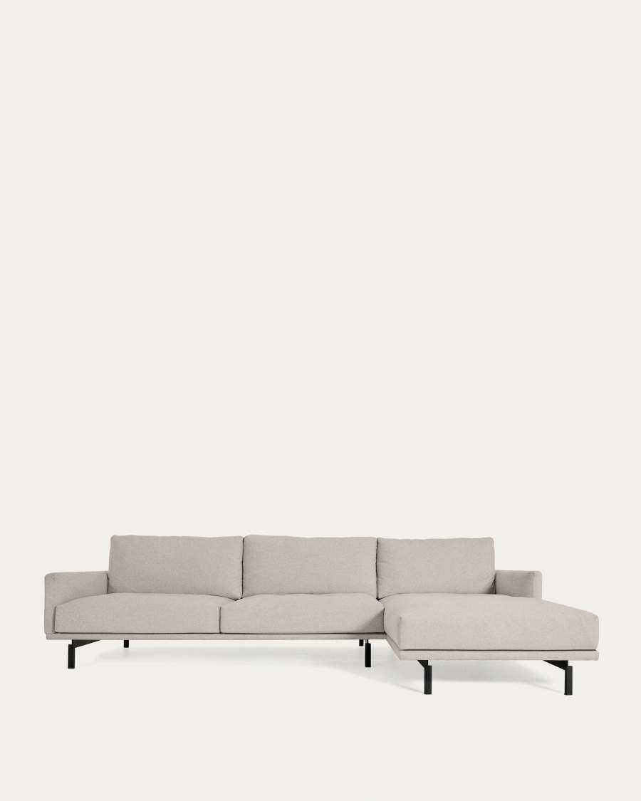 Galene 4 seater sofa with right-hand chaise longue in beige, 314 cm FSC Mix Credit