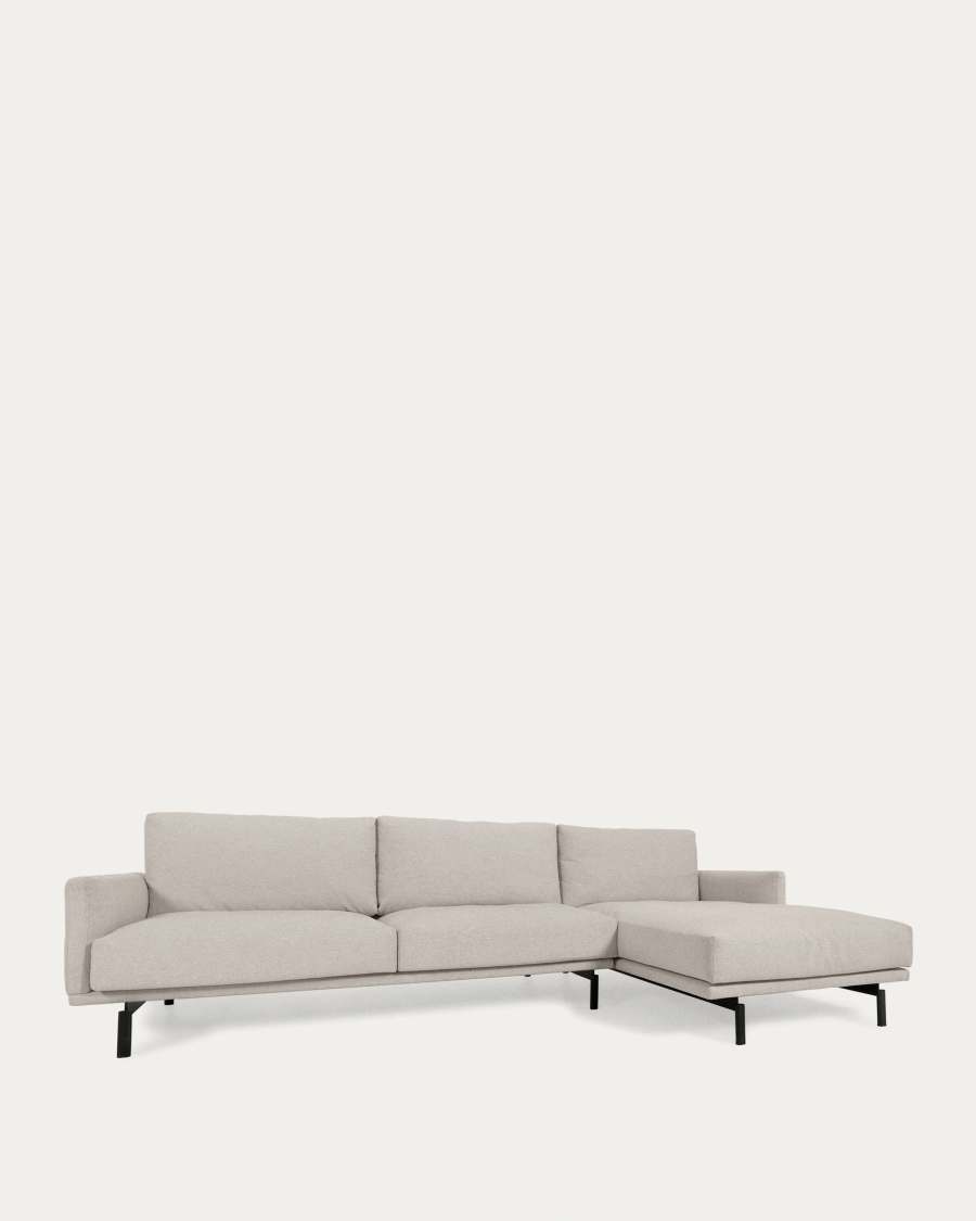 Galene 4 seater sofa with right-hand chaise longue in beige, 314 cm FSC Mix Credit