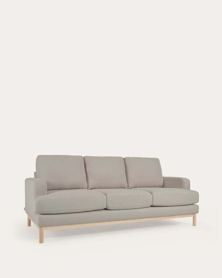 Mihaela 3 seater sofa in grey micro bouclé, 203 cm FSC Mix Credit