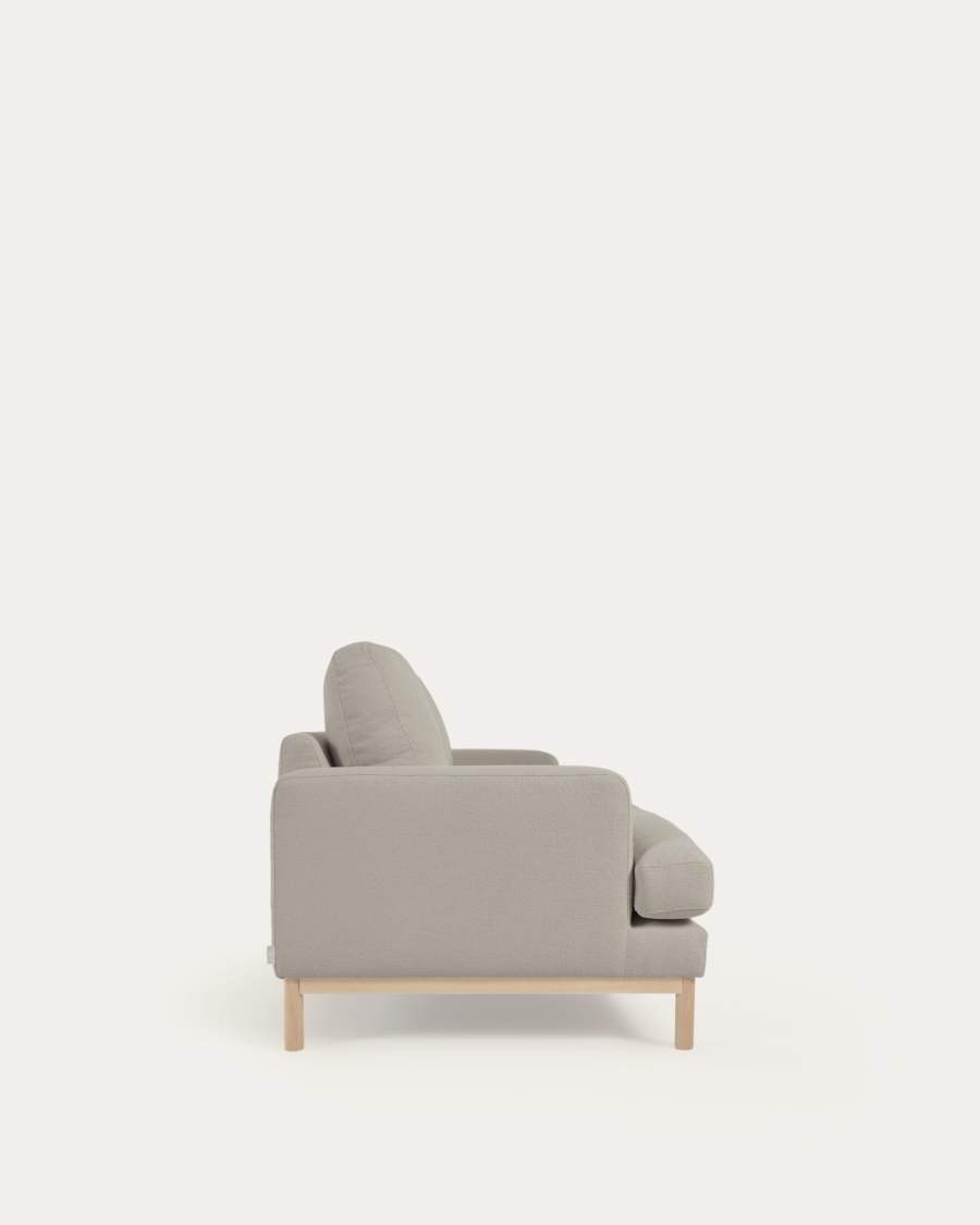 Mihaela 3 seater sofa in grey micro bouclé, 203 cm FSC Mix Credit