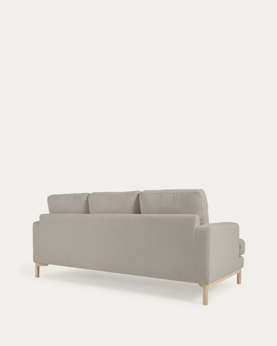 Mihaela 3 seater sofa in grey micro bouclé, 203 cm FSC Mix Credit