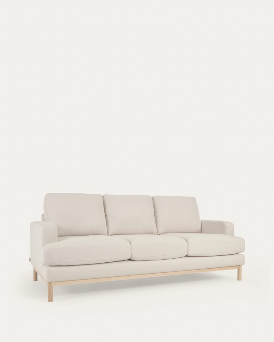 Mihaela 3 seater sofa in white micro bouclé, 203 cm FSC Mix Credit