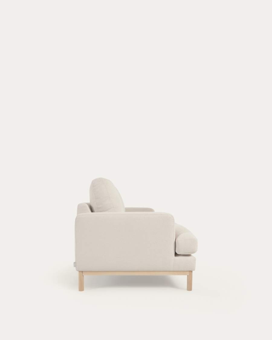 Mihaela 3 seater sofa in white micro bouclé, 203 cm FSC Mix Credit