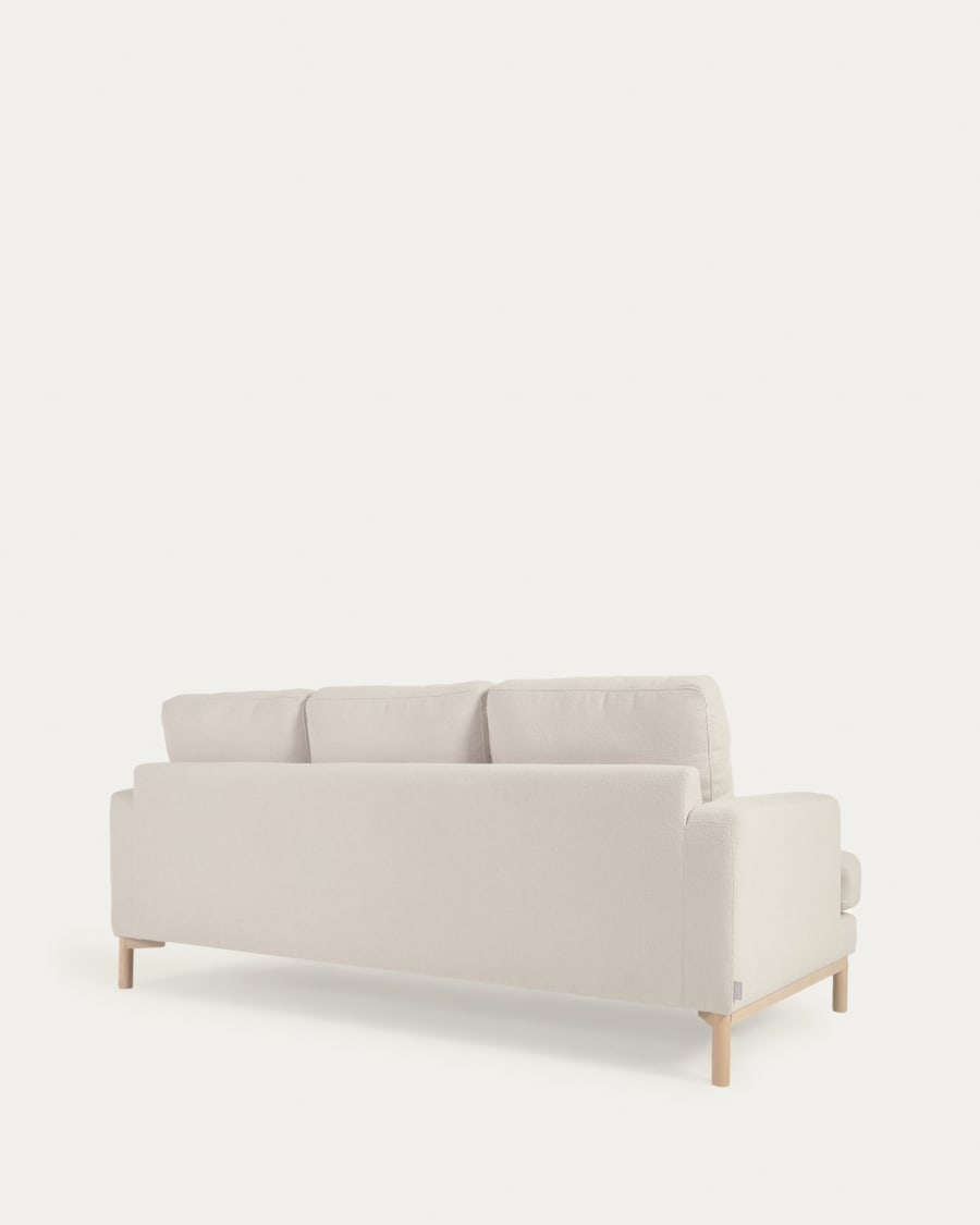 Mihaela 3 seater sofa in white micro bouclé, 203 cm FSC Mix Credit