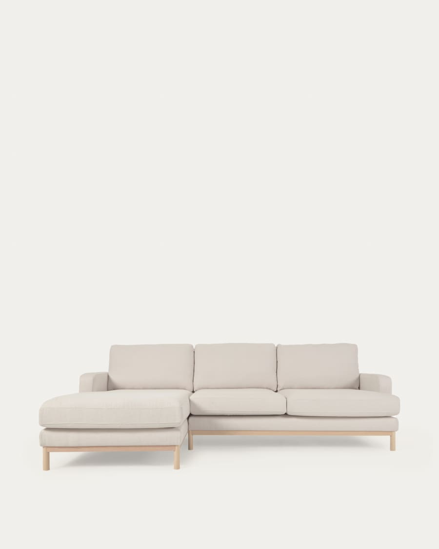 Mihaela 3 seater sofa with left-hand chaise longue in white micro bouclé, 264 cm FSC Mix Credit
