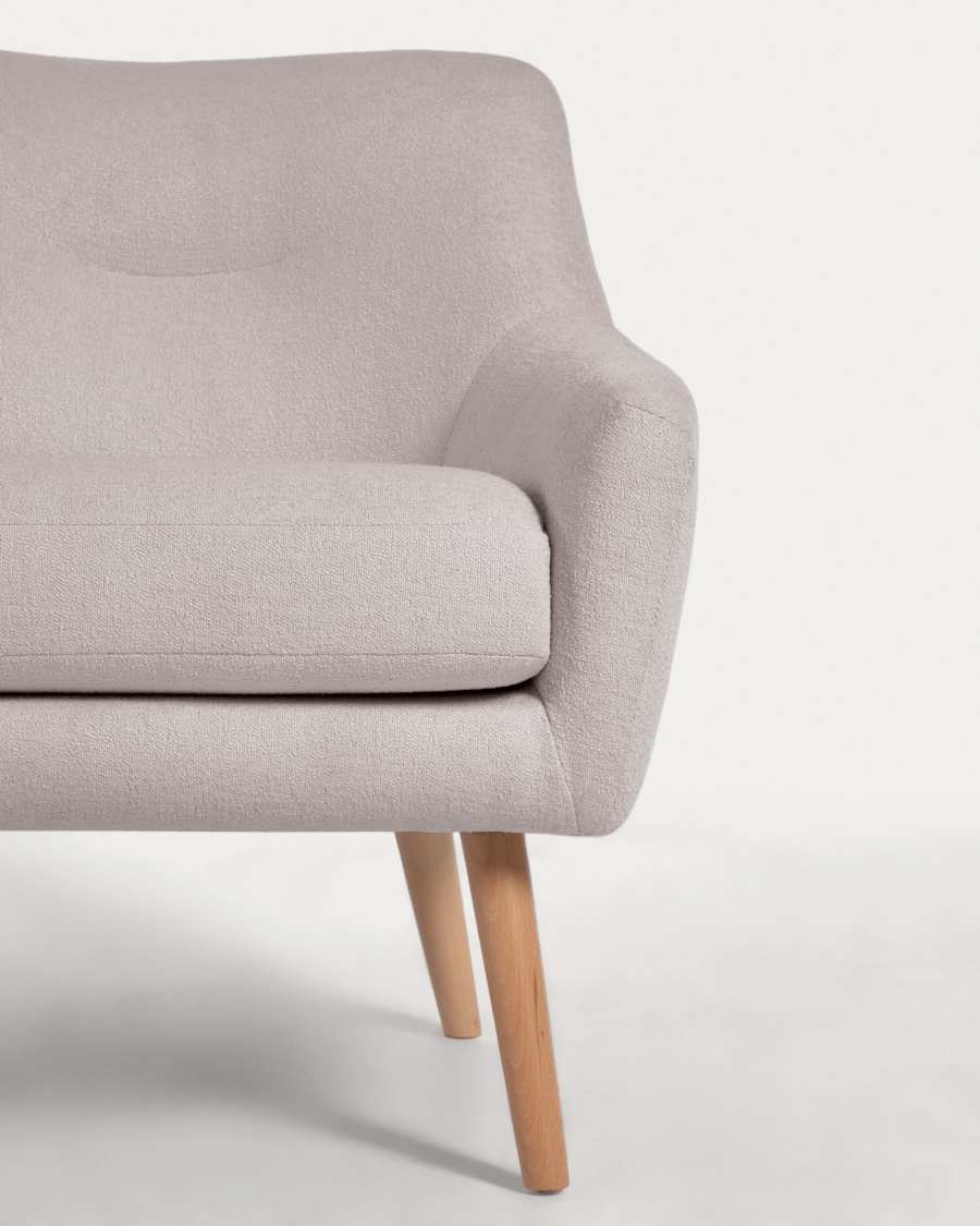 Poltrona Candela de micro bouclé cinzento FSC Mix Credit