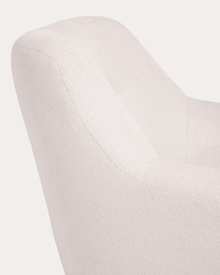 Candela armchair in white micro bouclé FSC Mix Credit