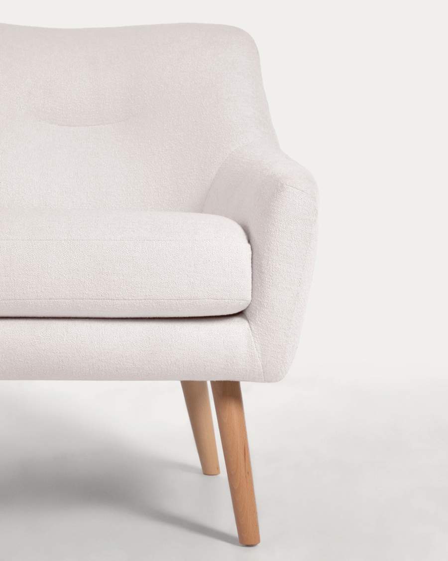 Candela armchair in white micro bouclé FSC Mix Credit