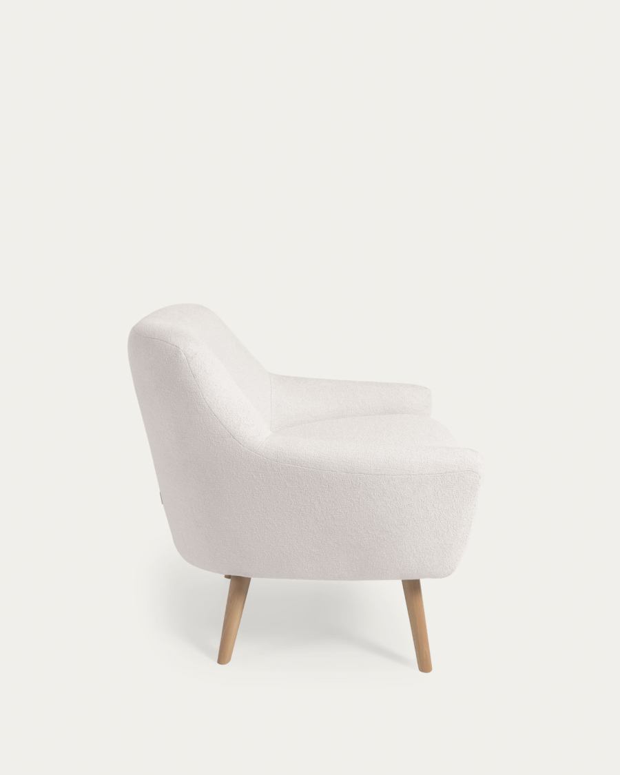 Candela armchair in white micro bouclé FSC Mix Credit