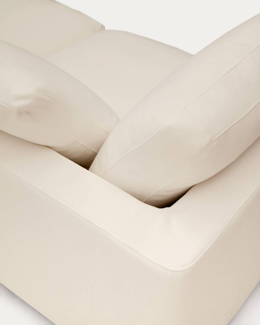 Gala right chaise longue in beige chenille FSC Mix Credit 193 x 105cm
