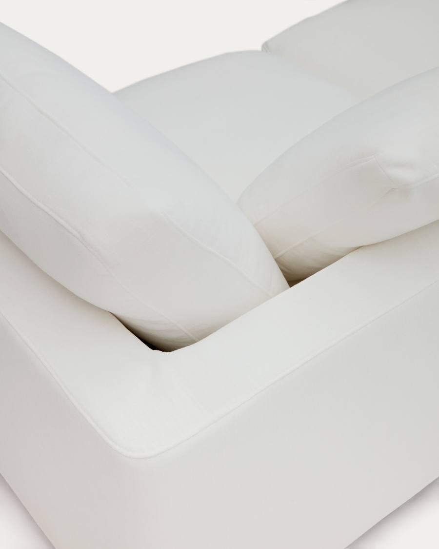 Gala left chaise longue in white chenille FSC Mix Credit 193 x 105cm