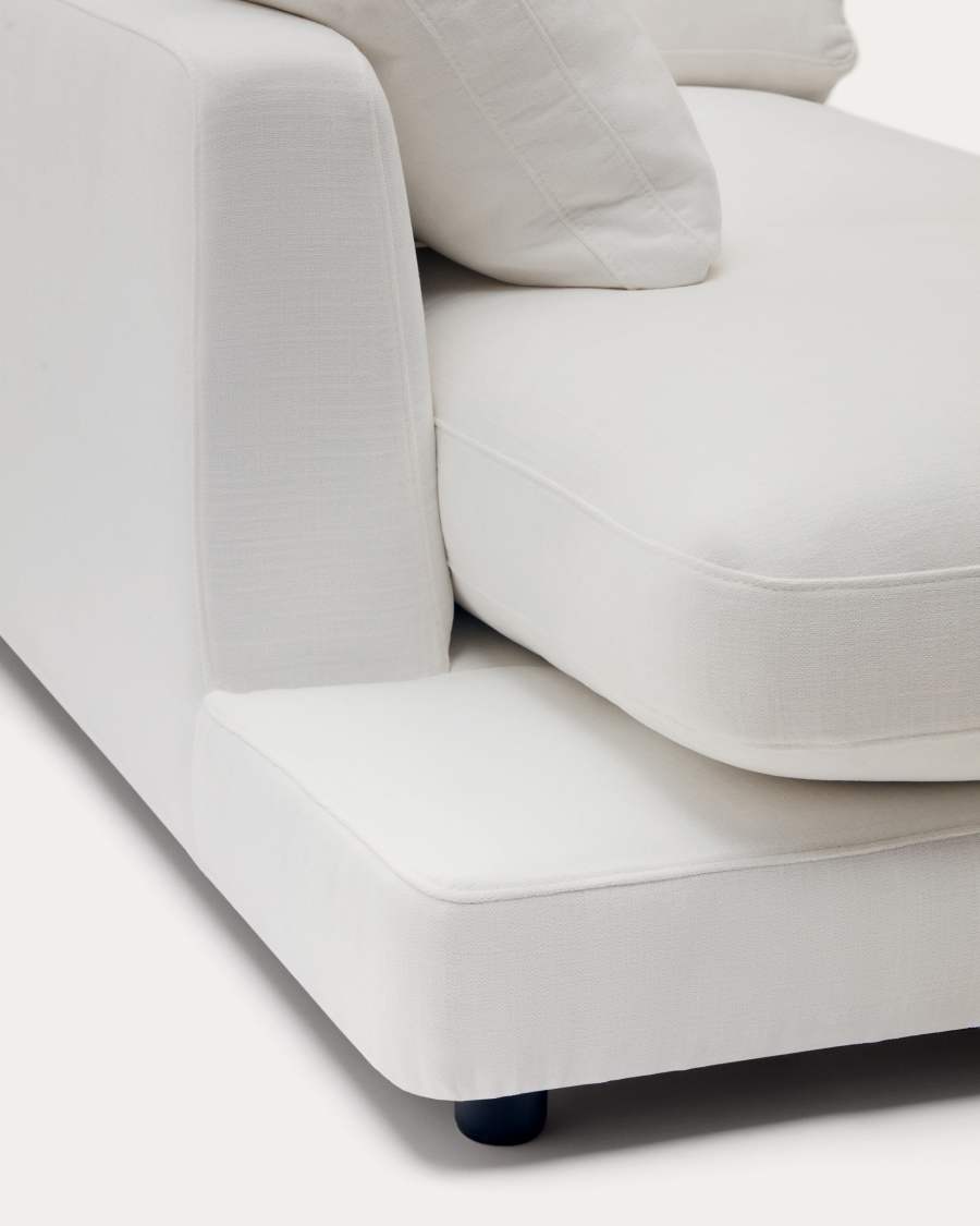 Gala left chaise longue in white chenille FSC Mix Credit 193 x 105cm