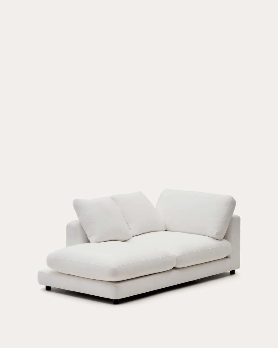 Gala left chaise longue in white chenille FSC Mix Credit 193 x 105cm