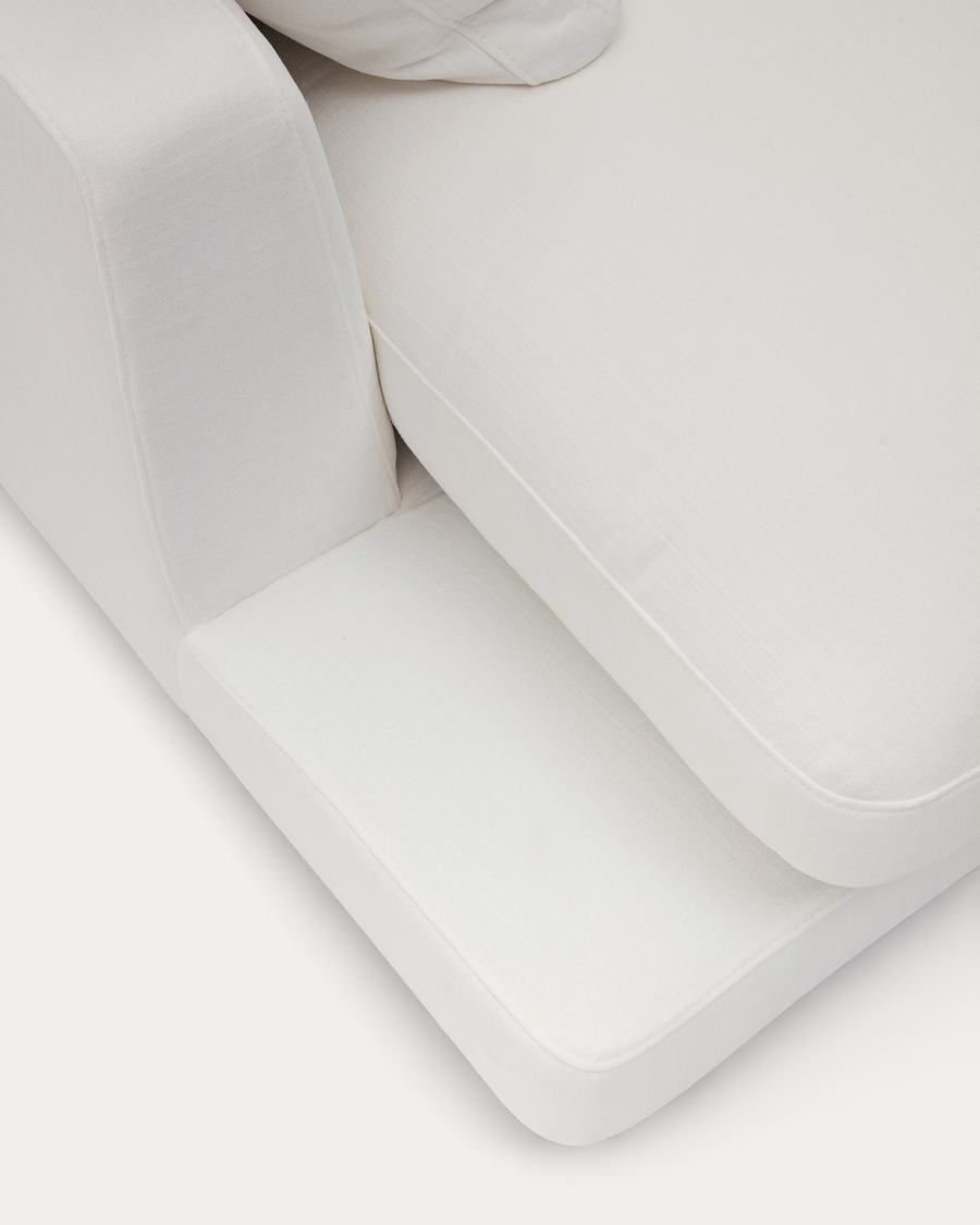 Gala left chaise longue in white chenille FSC Mix Credit 193 x 105cm