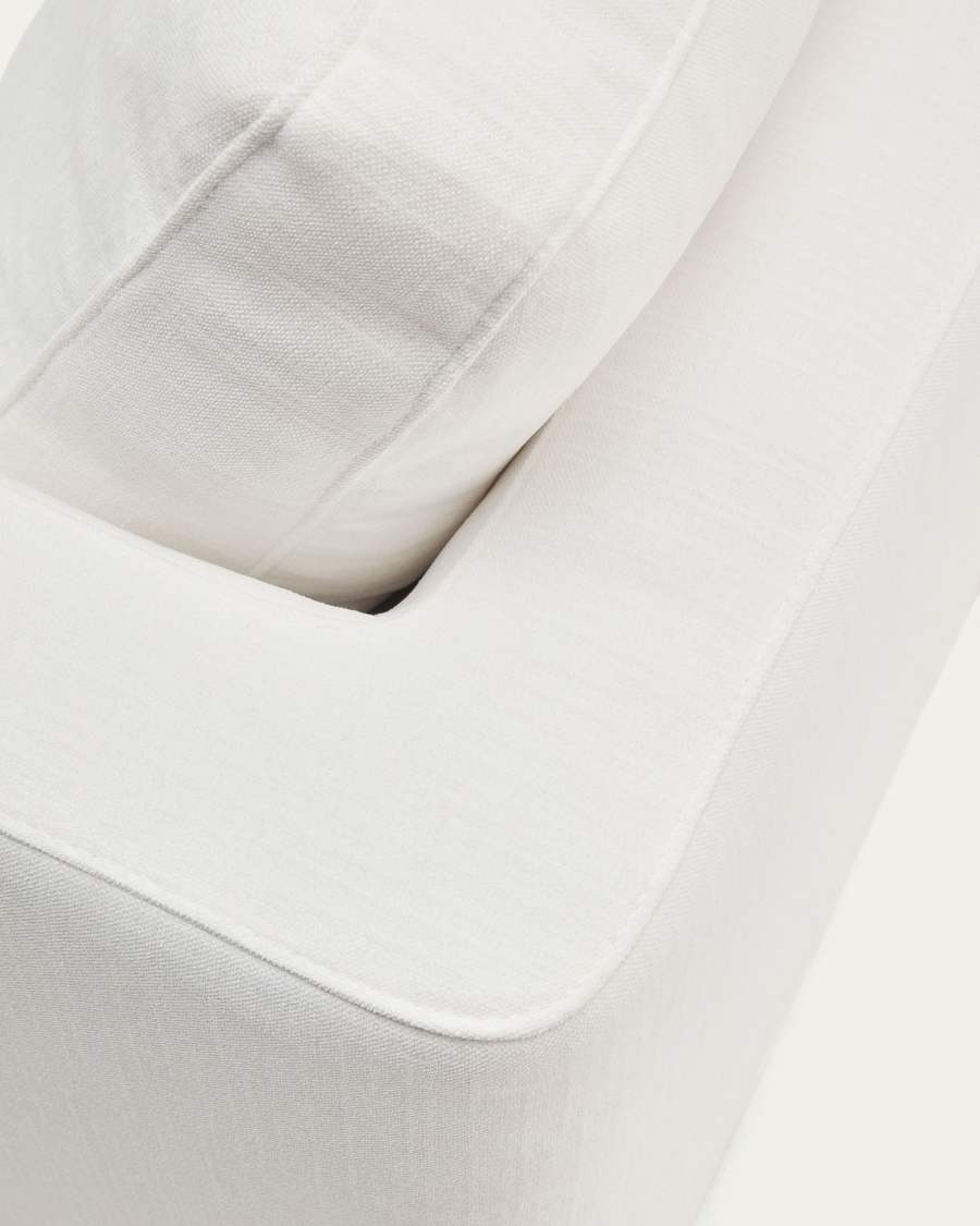 Gala 4-seater sofa with left chaise longue in white chenille FSC Mix Credit 300cm