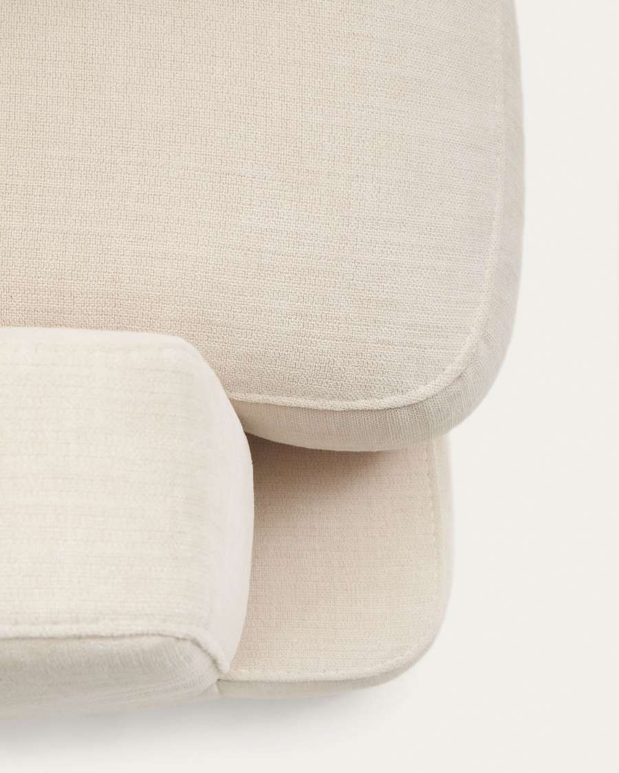 Gala 4-seater sofa with right chaise longue in beige chenille FSC Mix Credit 300cm