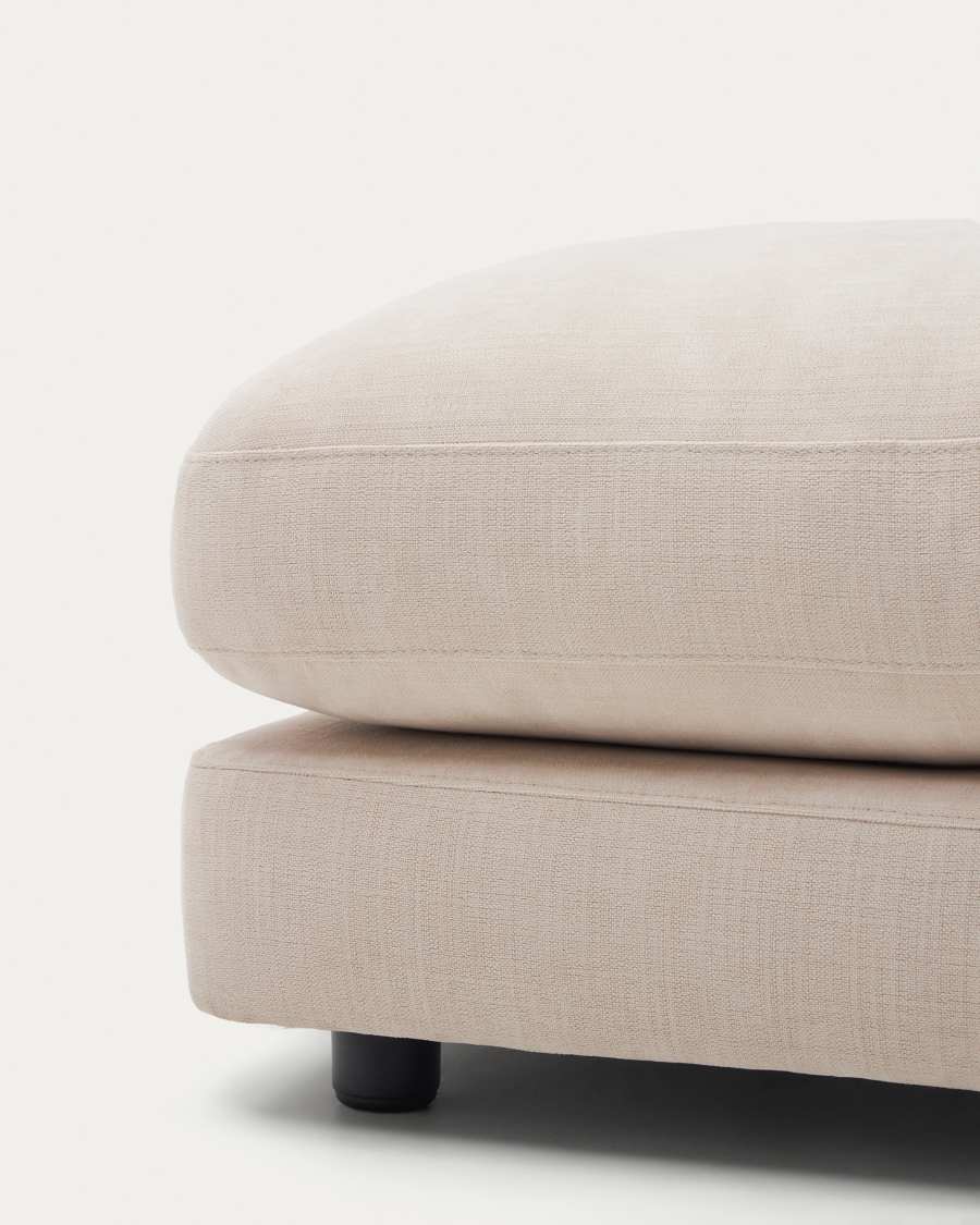 Repose-pieds Gala en chenille beige 90 x 90 cm FSC Mix Credit