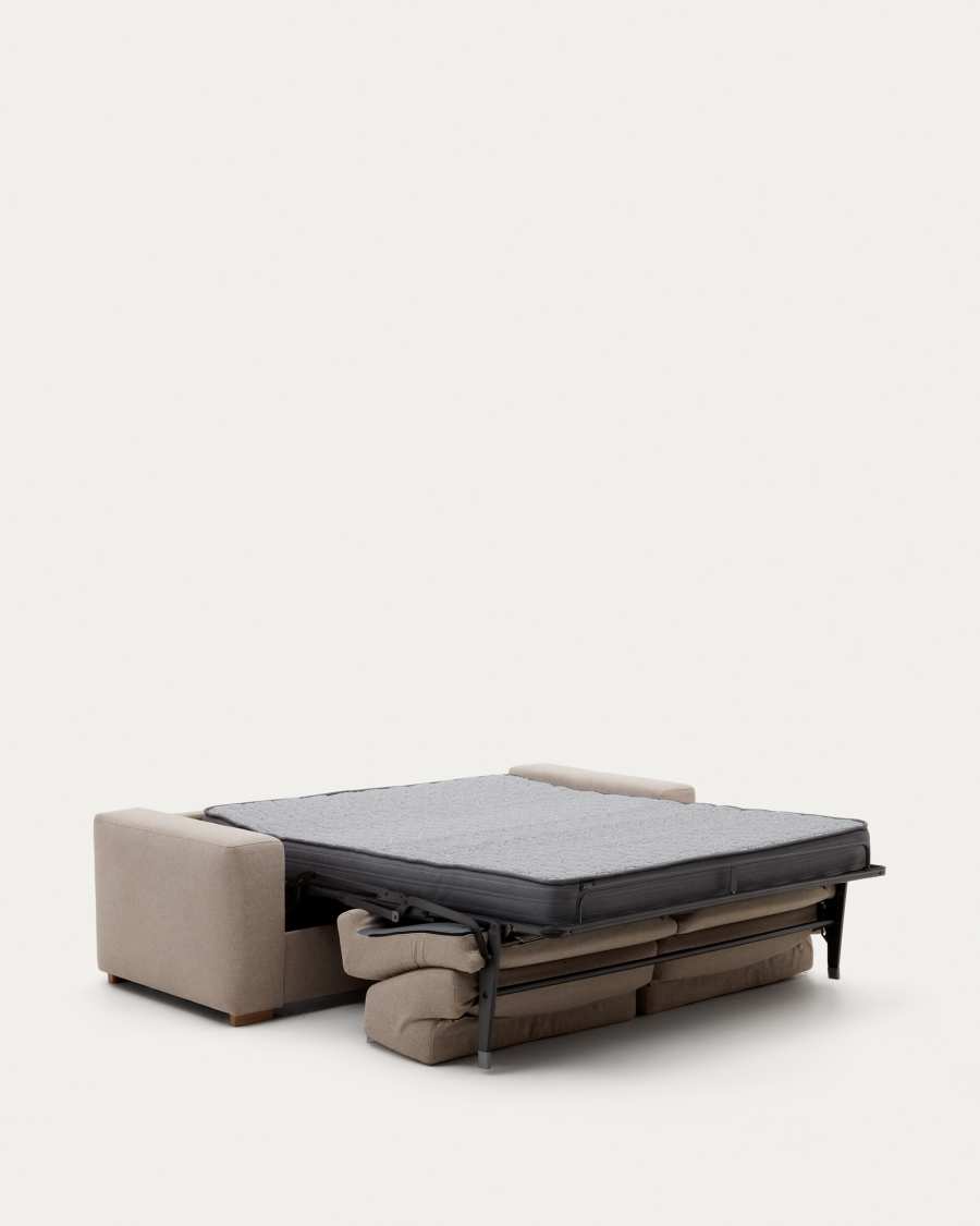 Anley beige 3-seater sofa bed with solid beech wood legs 224cm FSC Mix Credit