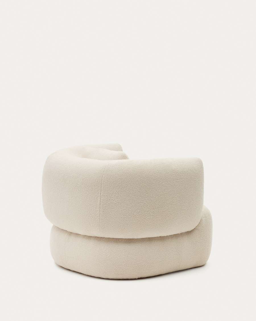Martina ecru bouclé armchair with cushion FSC Mix Credit