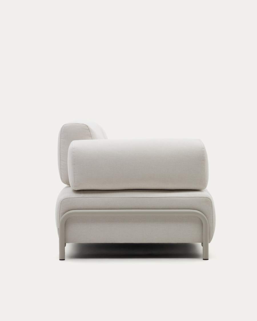 Divano Compo 3 posti in ciniglia beige e telaio metallico beige 232 cm FSC Mix Credit