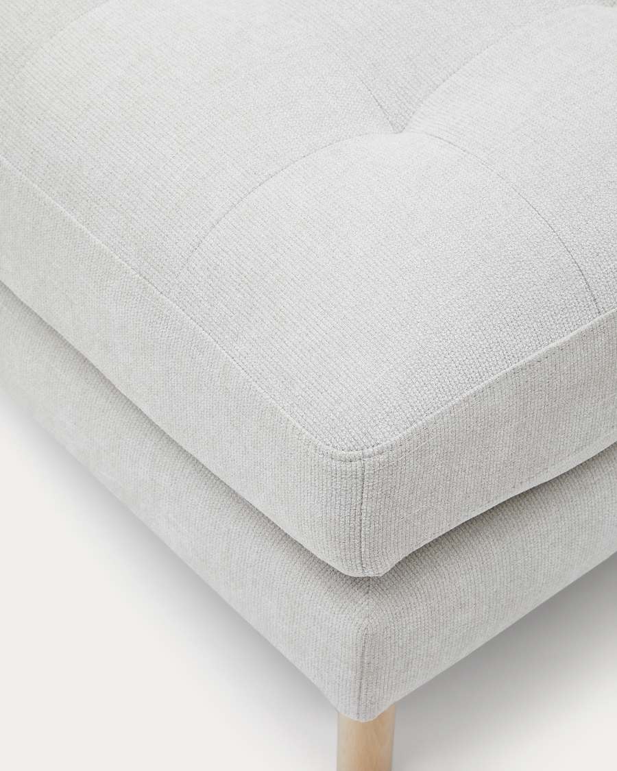 Debra chenille pearl footrest with natural legs 80 x 80 cm FSC Mix Credit