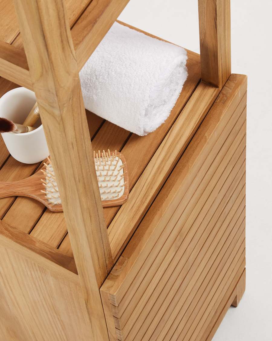 Étagère salle de bains Kuveni en bois de teck 40 x 182 cm
