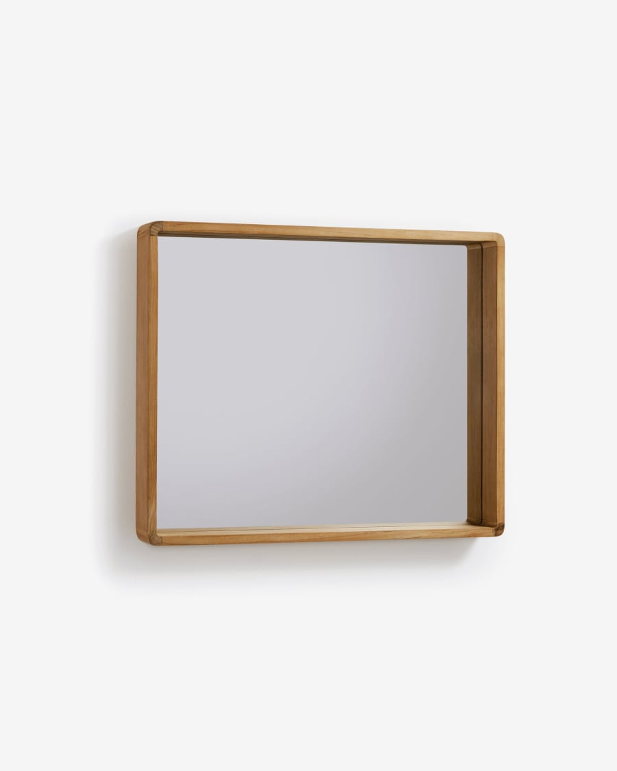 Specchio Kuveni in legno massiccio di teca 80 x 65 cm