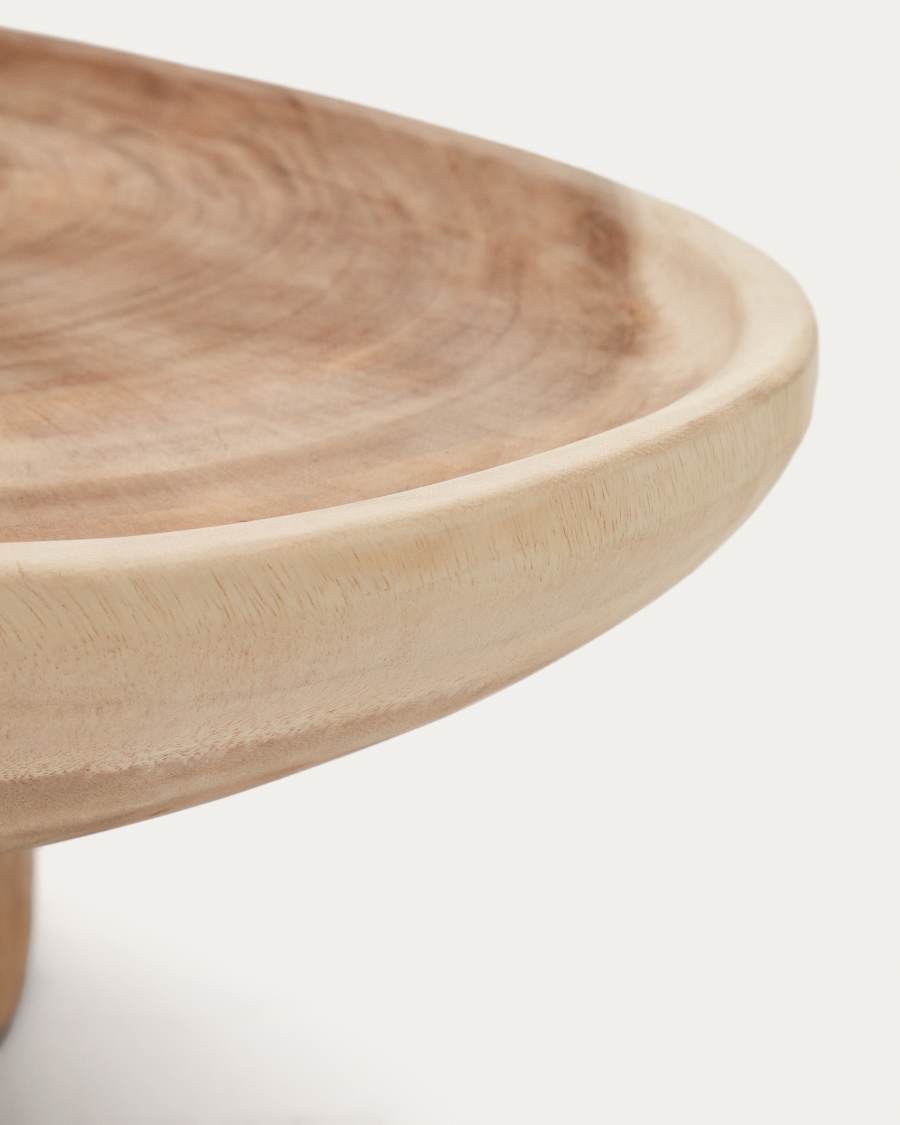 Tavolino da Salotto con gamba Mosi in legno massiccio di mungur Ø 90 x 50 cm