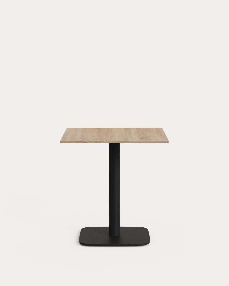Dina table in natural finish melamine with metal leg in a painted black finish, 70 x 70 x 70 cm