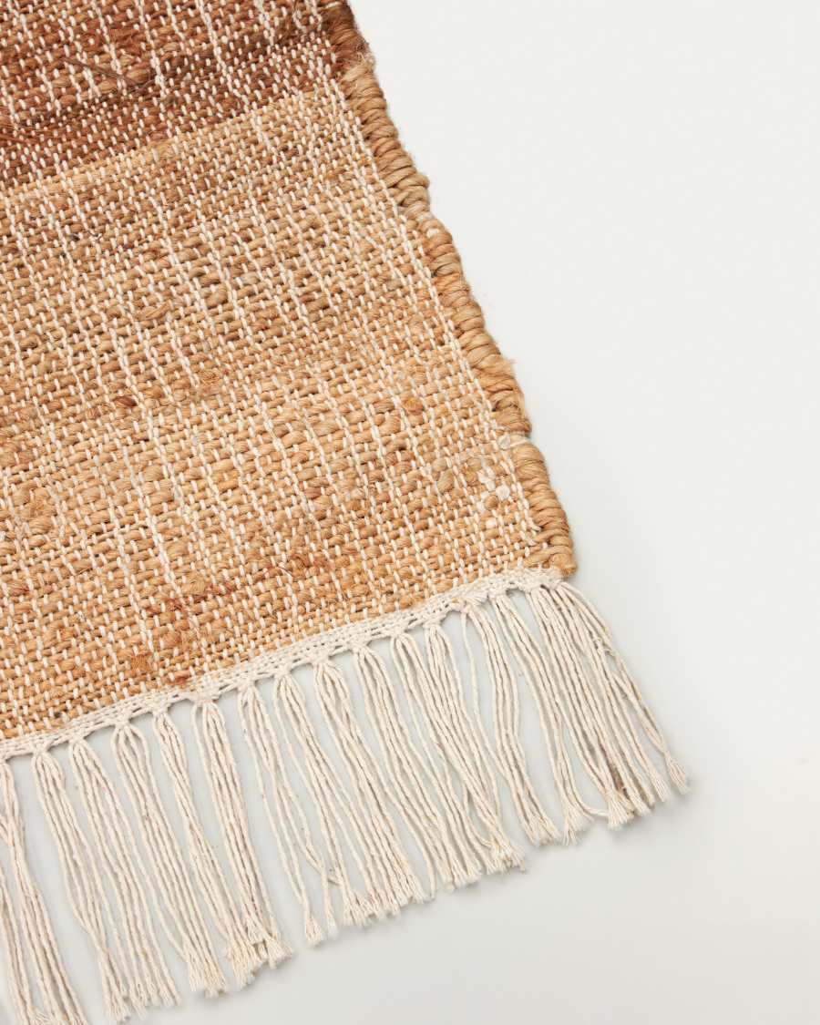 Cabanes jute and cotton rug, natural and brown, 160 x 230 cm