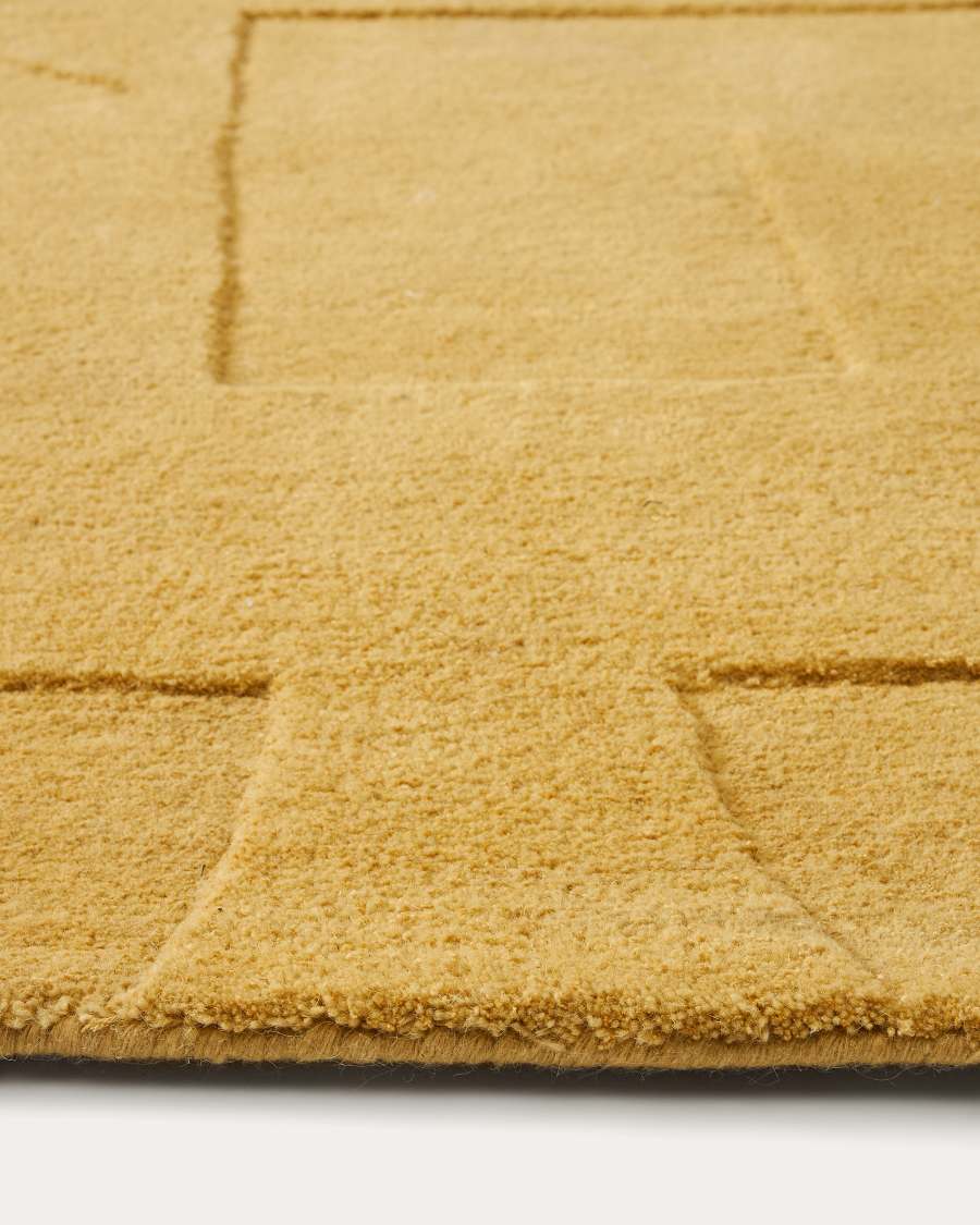 Maie mustard mustard wool and viscose rug 160 x 230cm