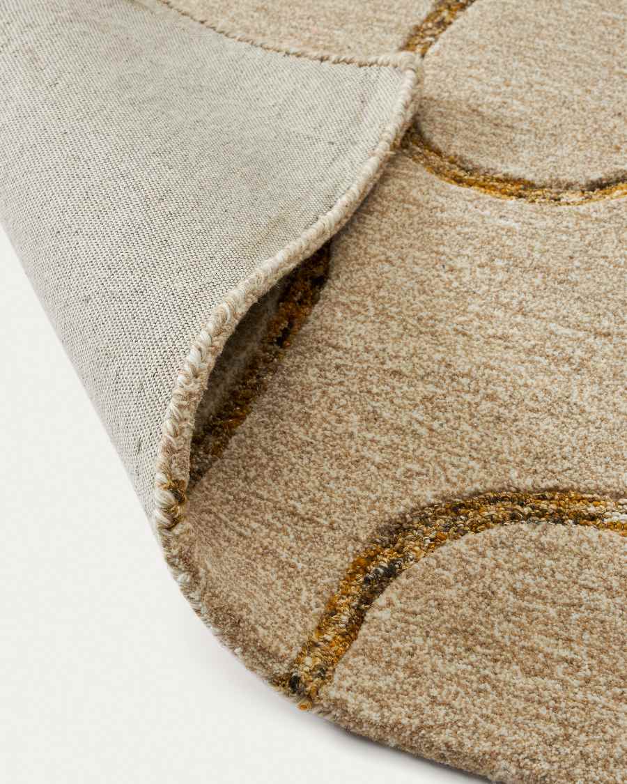 Catifa Magin de llana beix i mostassa 160 x 230 cm