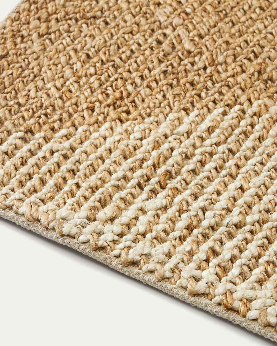 Maelan jute & cotton check rug 160 x 230 cm