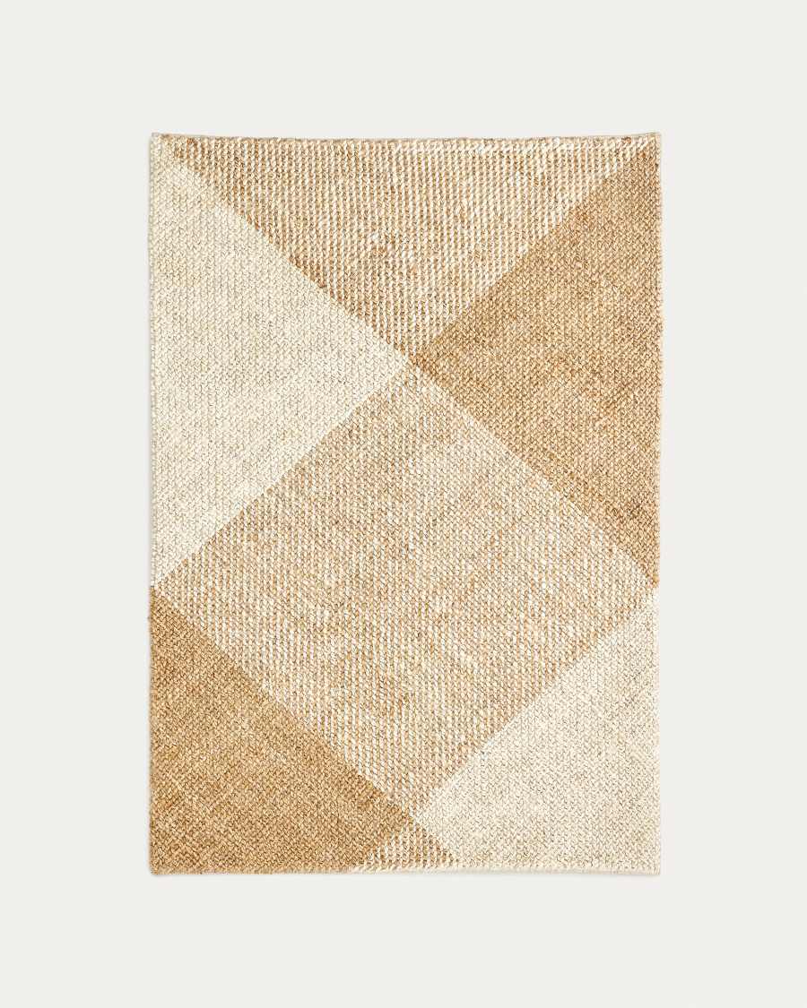 Maelan jute & cotton check rug 160 x 230 cm