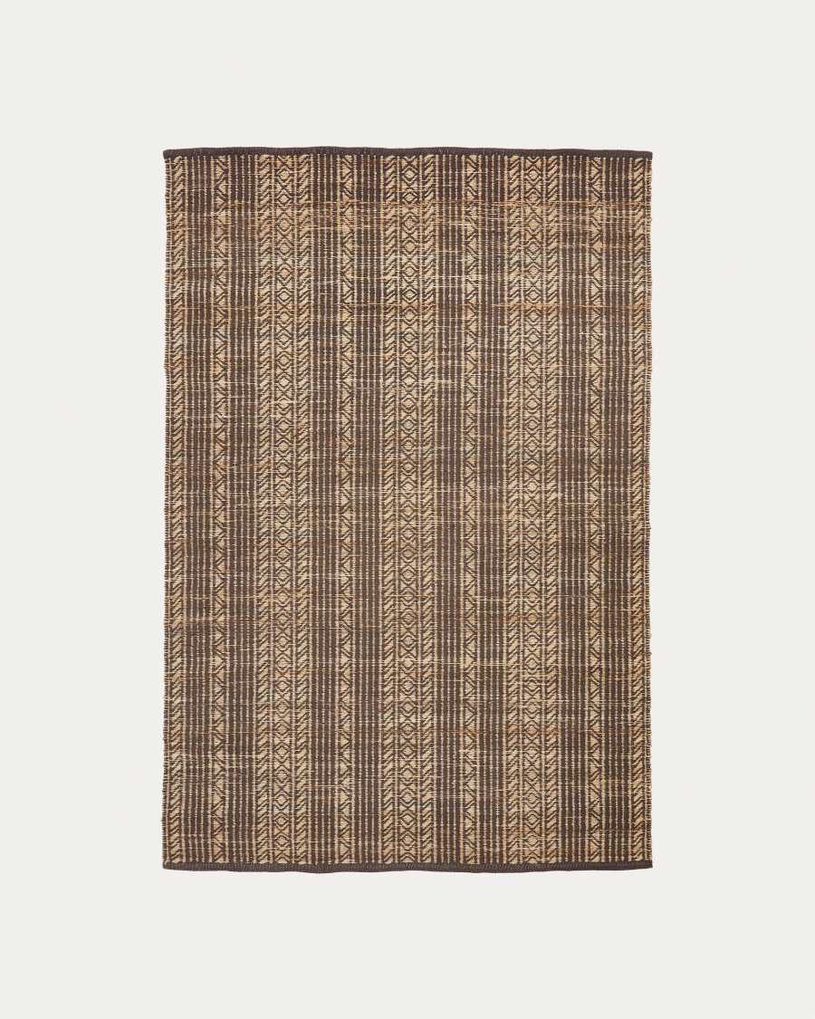 Tapis Sinta jacquard en jute marron 200 x 300 cm