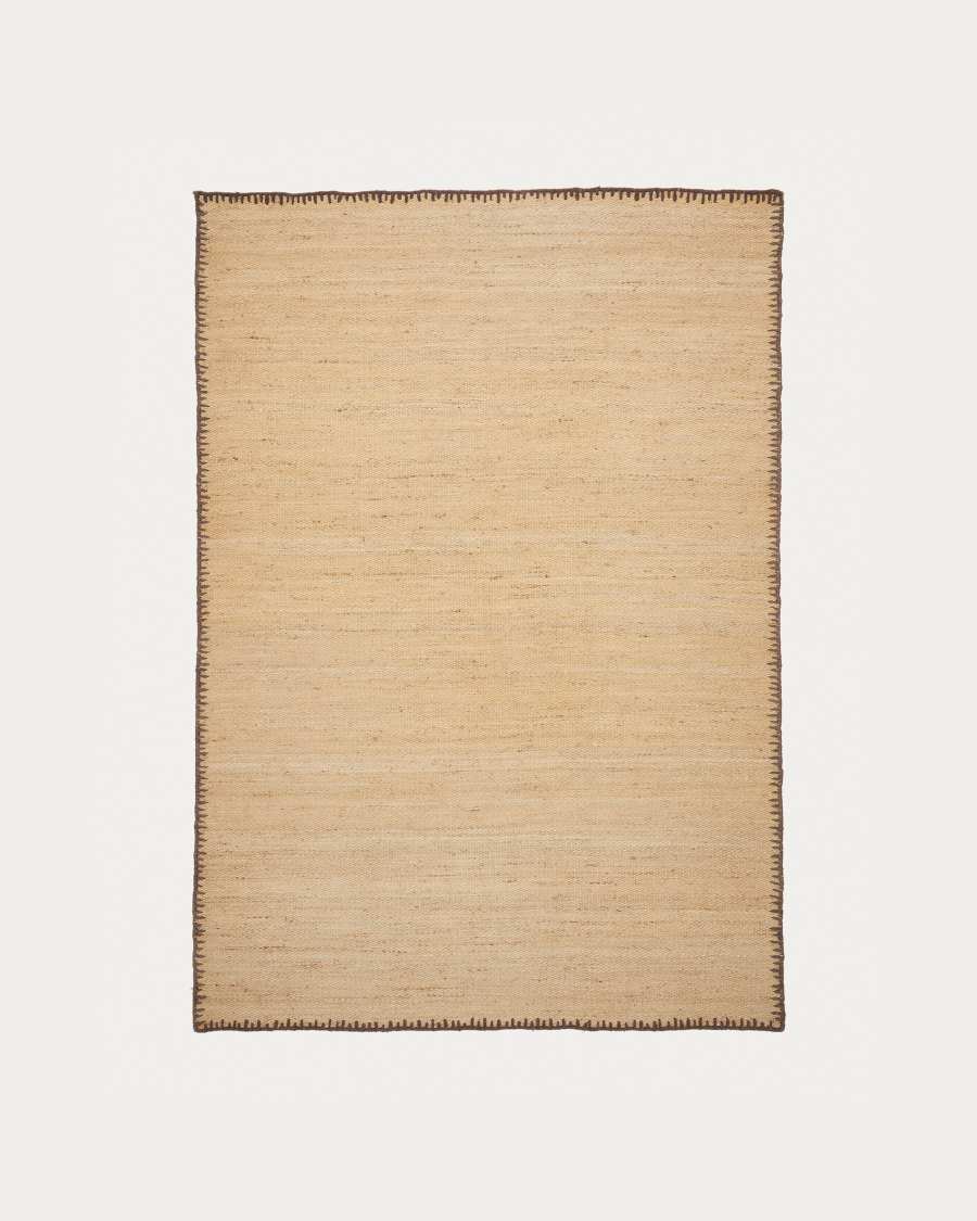 Tappeto Sorina in juta naturale con bordo marrone 160 x 230 cm